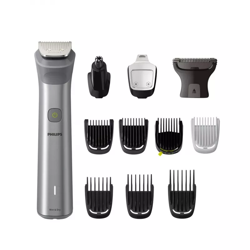 Philips All-in-One Trimmer MG5940/15 Series 5000, Stainless steel, 0.5 mm, 1.6 cm, 1 mm, Beard, Ear, Nose, baterija
