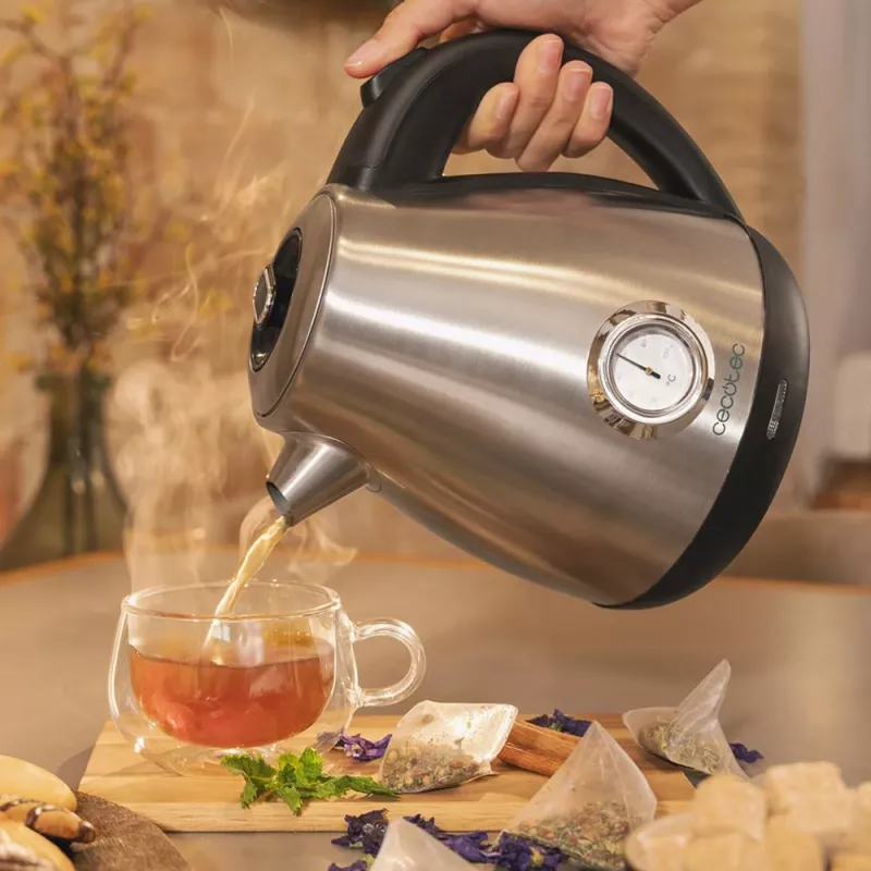 Cecotec Thermosense 620 Retro Steel Elektriskā tējkanna 1,7 L 2200 W Nerūsējošais tērauds
