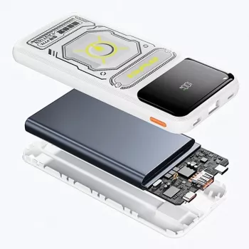 Powerbank 10000mAh 22,5 W P77K ar integrētu kabeli