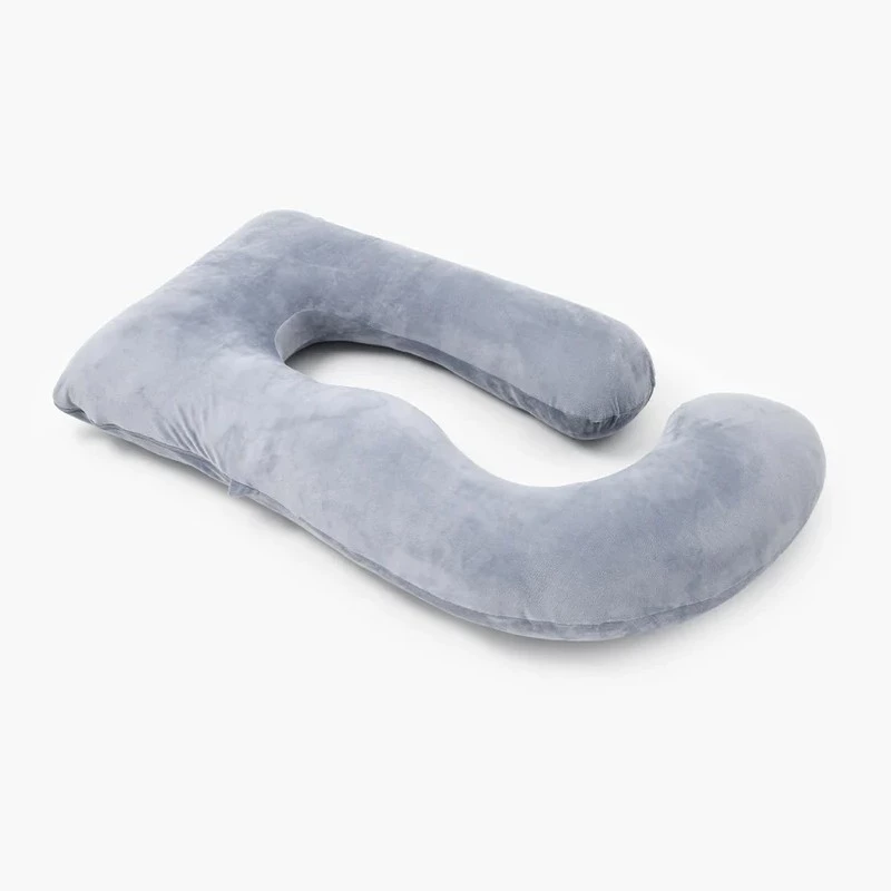 Momcozy PP101 U veida grūtniecības spilvens, tumši pelēks velūrs