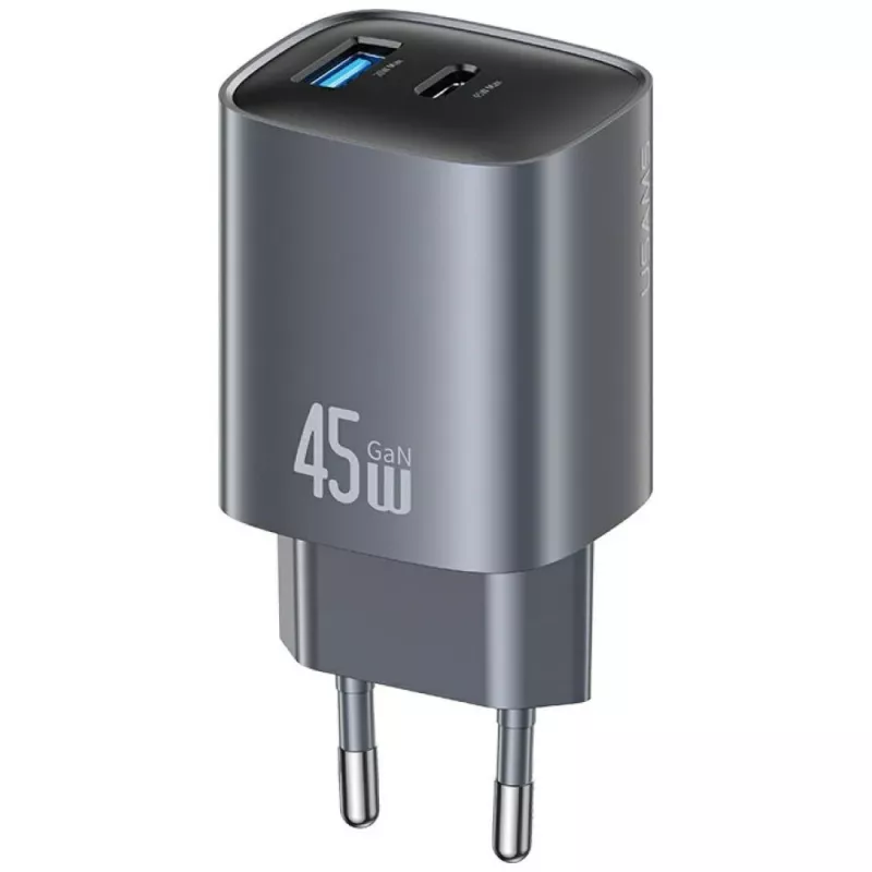 Lādētājs T66 45W CC290 GaN Ātrā uzlāde sudraba