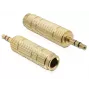 savienotāju adapteris DeLOCK 65360 3,5 mm uz 6,35 mm Zelts