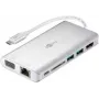 Goobay 49850 piezīmjdatora dokstacija un portu replikators ar vadu USB 3.2 Gen 1 (3.1 Gen 1) Type-C Sudraba - Balta (49850)