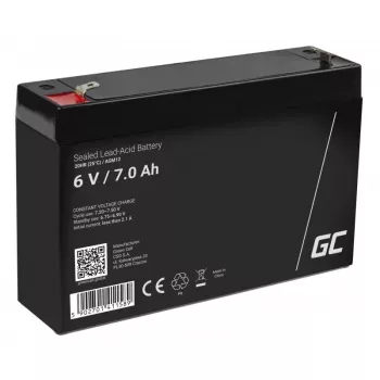 Uzlādējams hermētisks svina-skābes akumulators zaļa Cell AGM12 6 V 7000 mAh melns