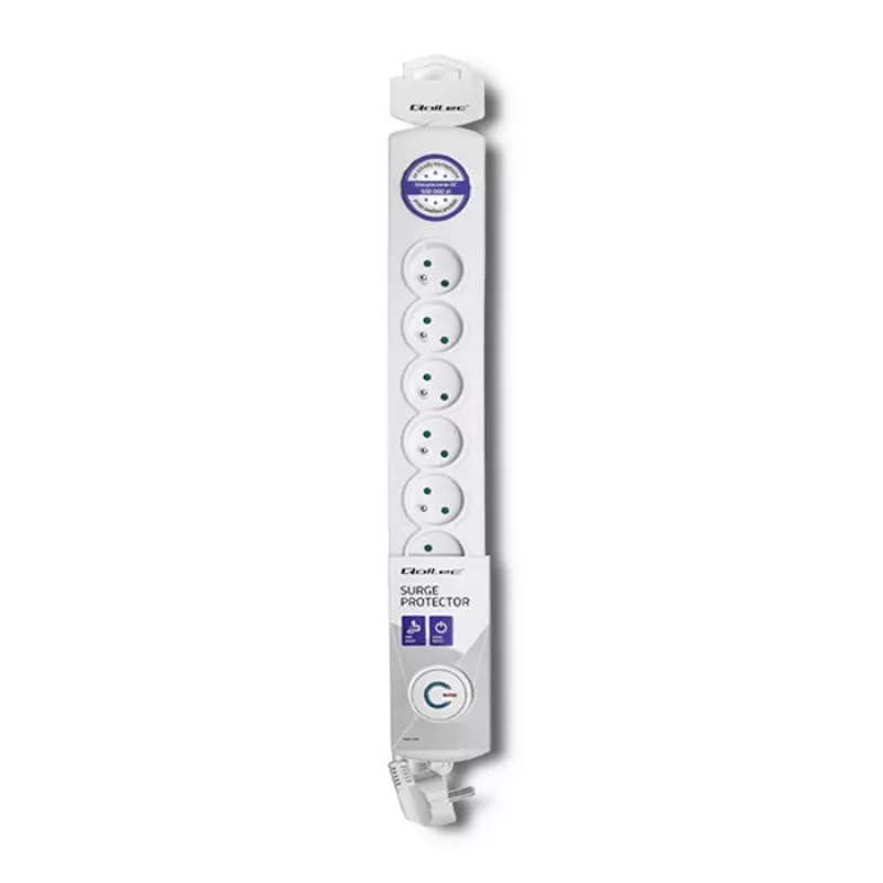 Pārsprieguma aizsargs Qoltec 50293 Balts 8 maiņstrāvas kontaktligzdas 230 V