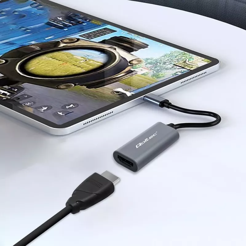 Adapter USB-C to HDMI 4K 60Hz 32AWG QOLTEC