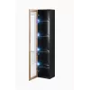 Vitrīna Cama Meble VIGO 180 pie sienas stiprināma stikla vitrīna 1800×400×300 mm melna/wotan ozols