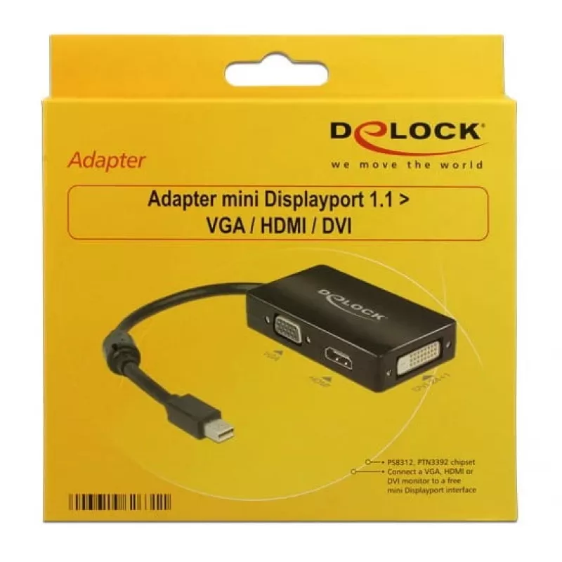 Kabelis DeLOCK 0,16 m DisplayPort/VGA + HDMI + DVI