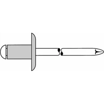 Aklo kniežu komplekts GESIPA 1433614 Al/A2 5x12 mm liela galva K14 KS 6,0–8,0 mm, 250 gab.