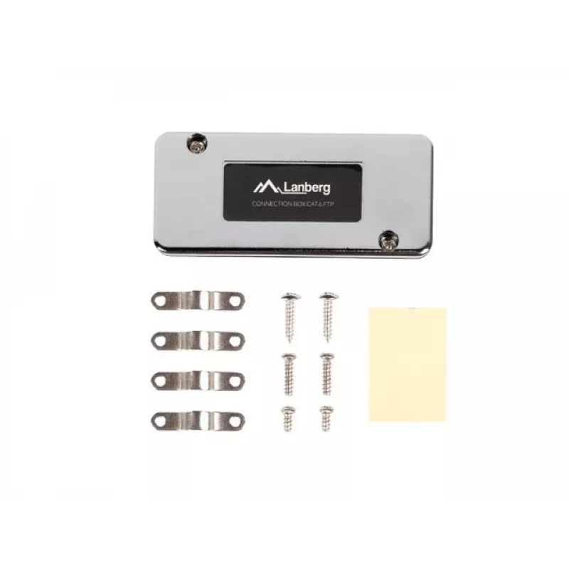 LANBERG tīkla sadales kārba PLC-6SL1-S, Cat6 S/FTP (S-STP), sudraba, 82×35×23 mm