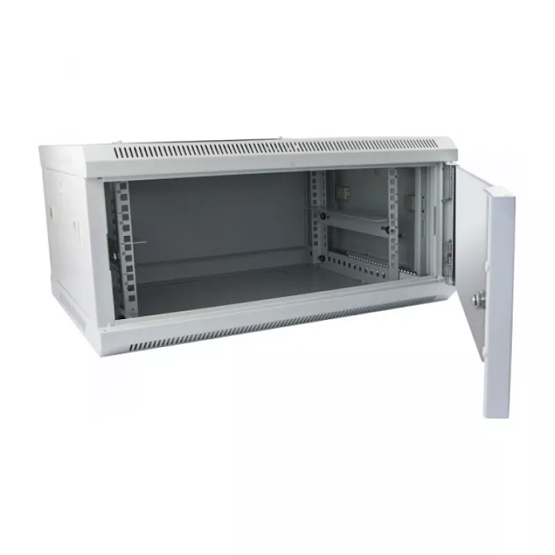 Pie sienas stiprināms statīvskapis ALLNET ALL-SMC6604GRAU 4U, pelēks, 50 kg ietilpība, atslēgas slēdzene