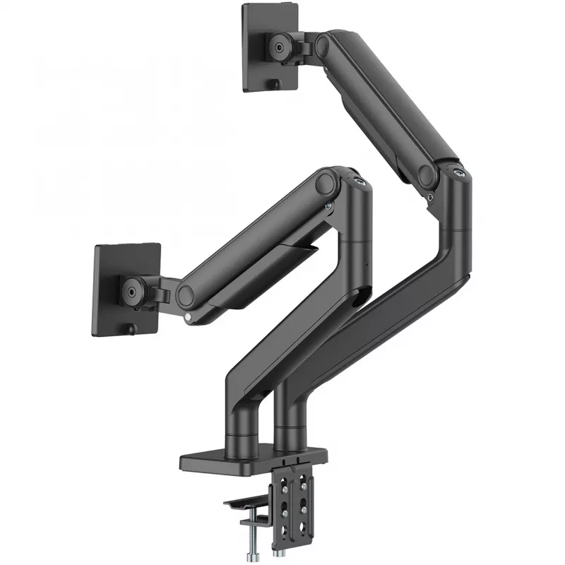 Monitoru stiprinājums DIGITUS dubultais monitoru stiprinājums 2×45 collu ekrāniem, skava, 2×20 kg, VESA 75×75–100×100, slīpums -20–50°