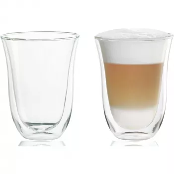 De’Longhi 5513214611 kafijas glāzes, caurspīdīga stikla, 2 gab., 220 ml, 117 mm