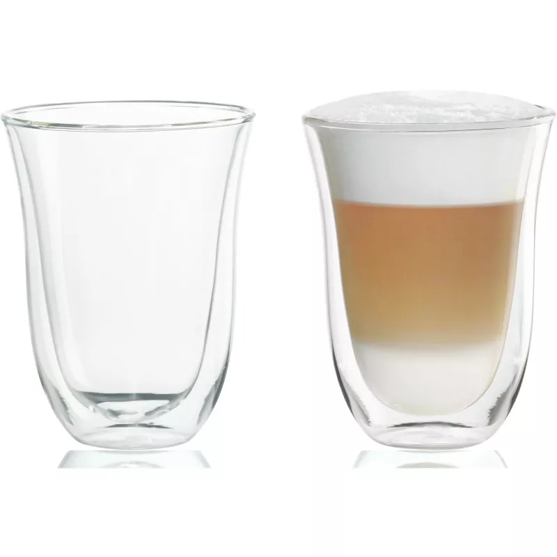 De’Longhi 5513214611 kafijas glāzes, caurspīdīga stikla, 2 gab., 220 ml, 117 mm