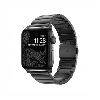 Watch Strap Nomad Nerūsējošais Tērauds Grafit Melns V2 paredzēts 42/44/45/49 mm