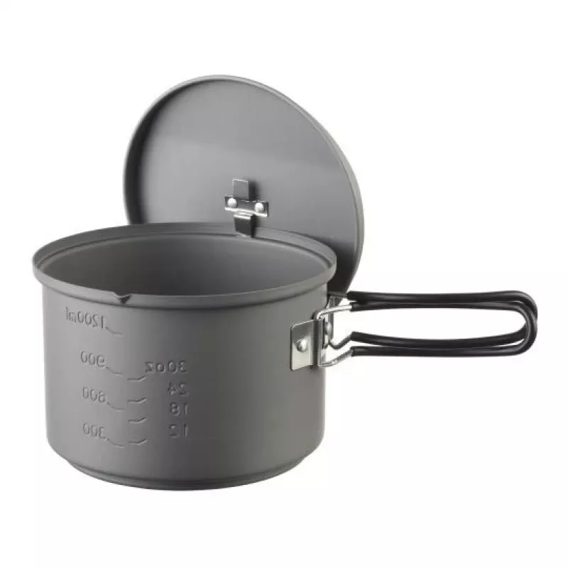 ESBIT katliņu komplekts ar spirta degli, alumīnijs 1,5 L, Ø15,4 cm, H115 mm, melns
