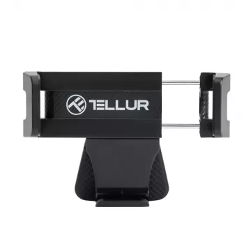 Telefona turētājs Tellur TLL171261 — universāls, kompakts, regulējama leņķa auto un galda stiprinājums, melns