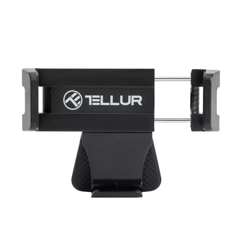 Telefona turētājs Tellur TLL171261 — universāls, kompakts, regulējama leņķa auto un galda stiprinājums, melns
