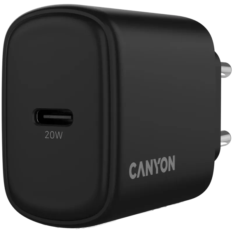 CANYON lādētājs OnCharge 200 20W 1xPD EU Melns