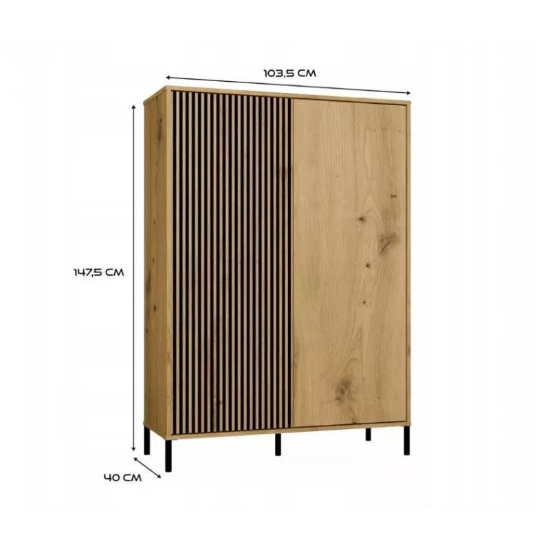 KAMARO 2DD plāns/GŁ ozols ARTISAN DISPLAY CABINET