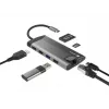 NATEC Fowler Plus USB Type-C Melns pelēka MicroSD SD Hub
