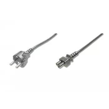Assmann strāvas vads, Schuko - C5, kontaktdakša/kontaktligzda, 1,8 m, H05VV-F3G 0,75 mm², melns (AK-440103-018-S)