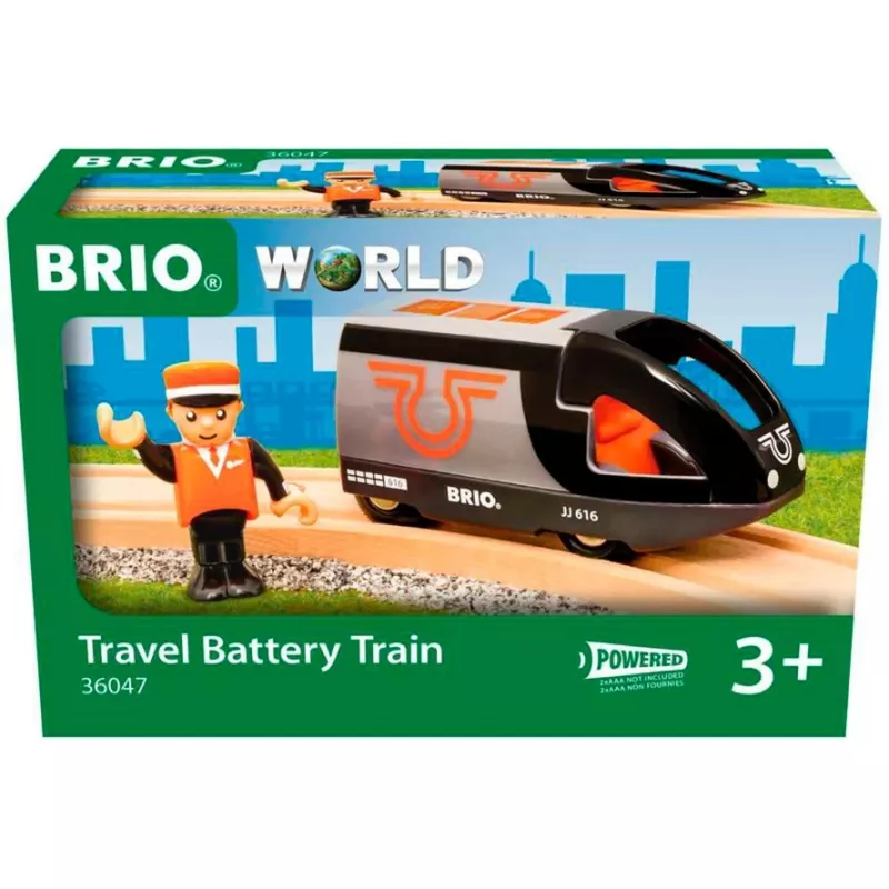 Pasažieru vilciens BRIO 63604700 oranži-melns, koka rotaļu vilciena komplekts, saderīgs ar BRIO sliedēm