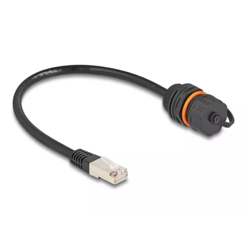 Tīkla kabelis DeLOCK 88146 RJ45 uz RJ45 Cat.6A 0.25m Melns