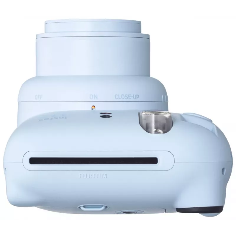 Instant kamera Fujifilm Instax Mini 12 zila — 86 x 54 mm izdrukas, 60 mm fokusa attālums, elektroniskais aizvars