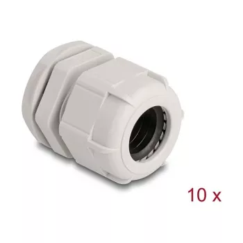 Kabeļu blīvslēgs M25 DELOCK 10 gab., plastmasa, pelēks