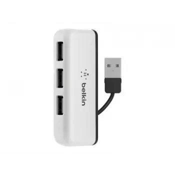 Belkin USB 2.0 4 portu ceļojumu centrmezgls, sudraba, F4U021bt
