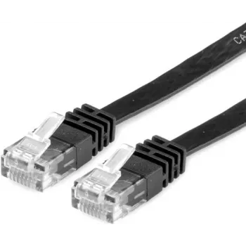 Value 21.99.0960 RJ45 tīkla kabelis, komutācijas kabelis CAT 6 U/UTP 0,50 m melns 1 gab.
