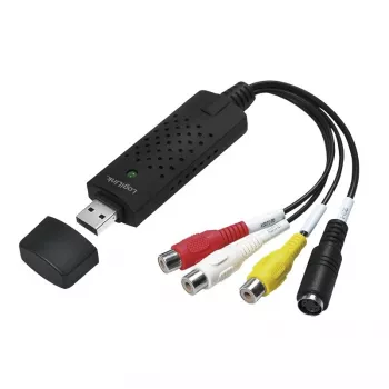 LogiLink USB 2.0 a/V Grabber. USB a/M Zu 3xCinch + MiniDIN5/F. Melns