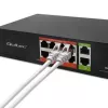 Tīkla komutators QOLTEC FAST Ethernet PoE 8xRJ45 ar 2xRJ45 augšupsaiti (modelis 52290)