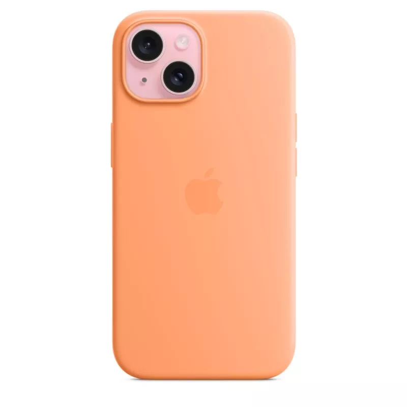Apple iPhone 15 Silikona maciņš ar MagSafe - oranža Sorbet
