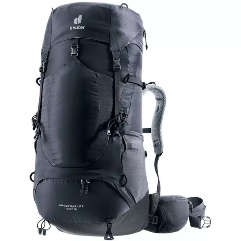 Deuter Aircontact Lite 45+10 SL sieviešu pārgājienu mugursoma, melna
