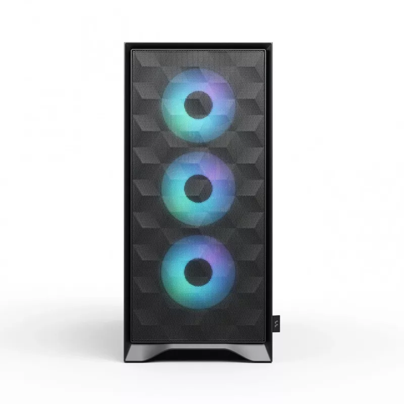 PC Case Fractal Design Pop 2 Air Melns TG RGB Midi Tower — ATX/Micro-ATX/Mini-ITX, 3x120mm priekšā, 1x120mm aizmugurē, 2.5 collu+3.5 collu nodalījumi