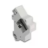 Iespiežams Keystone turētājs DIN sliedei DELOCK 67043 — plastmasas, iezemēts, 60×88,2×21,5 mm, pelēks