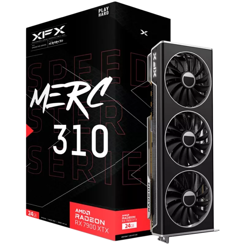 Grafikas karte XFX Radeon RX 7900 XTX 24 GB GDDR6, PCIe 4.0, 384 bitu, 355 W, 3x ventilatori
