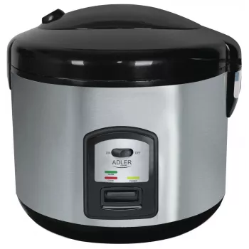 Rīsu vārīšanas katls Adler AD 6406, 1,5 l noņemama bļoda, 1000 W, melns nerūsējošais tērauds
