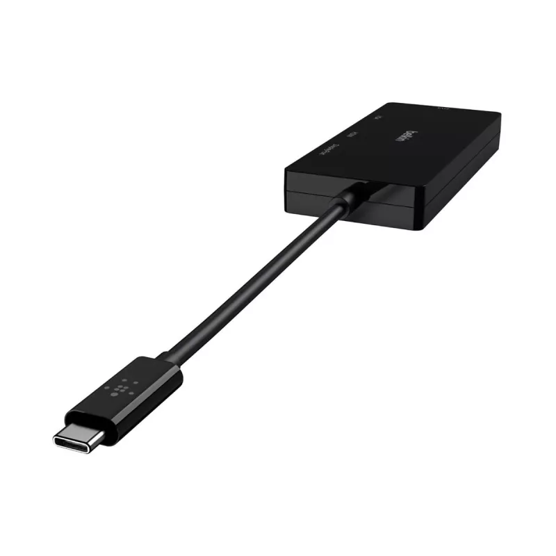 Linksys Belkin - Videoadapters - USB-C (M) uz HD-15 (VGA), DVI-I, HDMI, DisplayPort (W) - 4K atbalsts - Melna (AVC003BTBK)