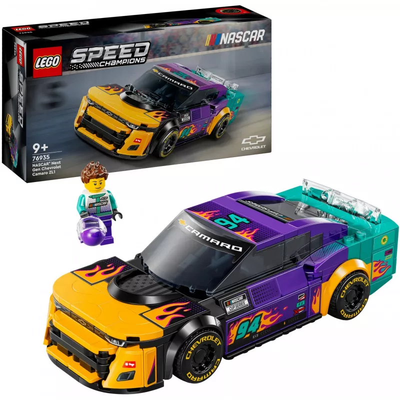 Konstrukciju rotaļlieta LEGO Speed Champions 76935 NASCAR Next Gen Chevrolet Camaro ZL1, 328 detaļas, 1 minifigūriņa, vecums 9+