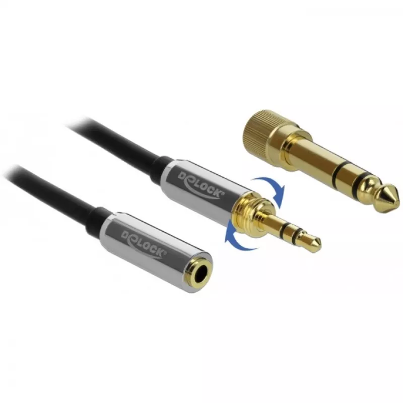 Audio kabelis DeLOCK 85779 0,5 m 3,5 mm Melns Pelēks