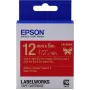Epson uzlīmju kasetne, satīna lente LK-4RKK zelta/sarkana 12 mm (5 m)