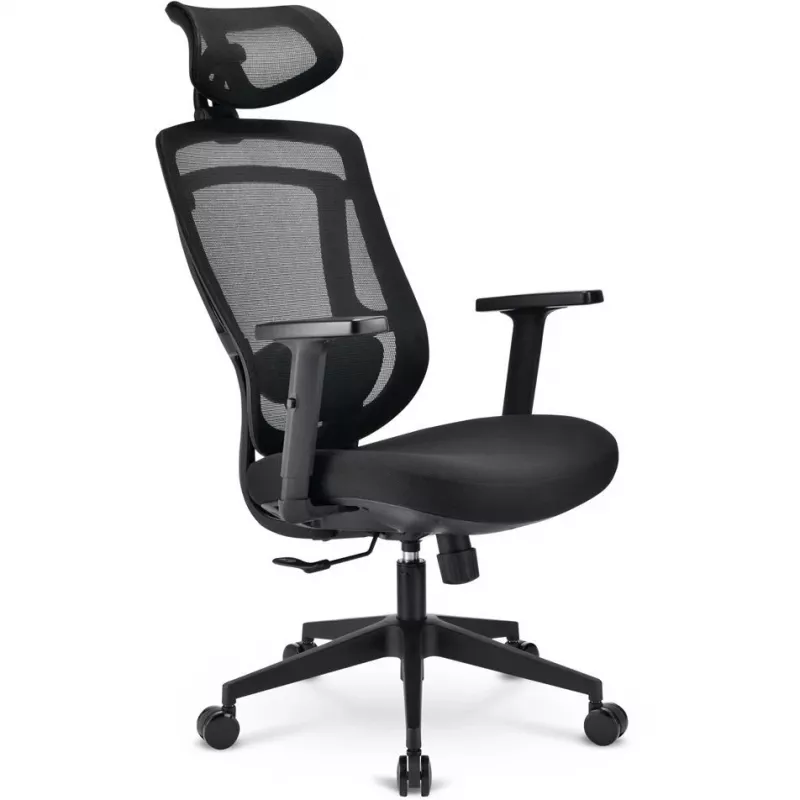 Biroja krēsls Sharkoon OfficePal C10 — melns, ergonomisks dizains, regulējams augstums