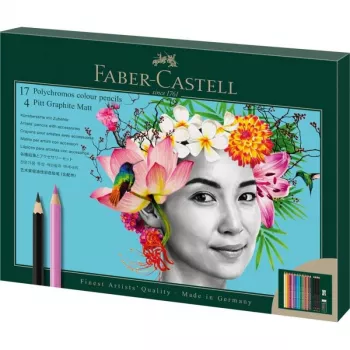 Eļļas bāzes zīmuļu komplekts Faber-Castell Polychromos & Pitt Graphite Matt 21 gab. Daudzkrāsains