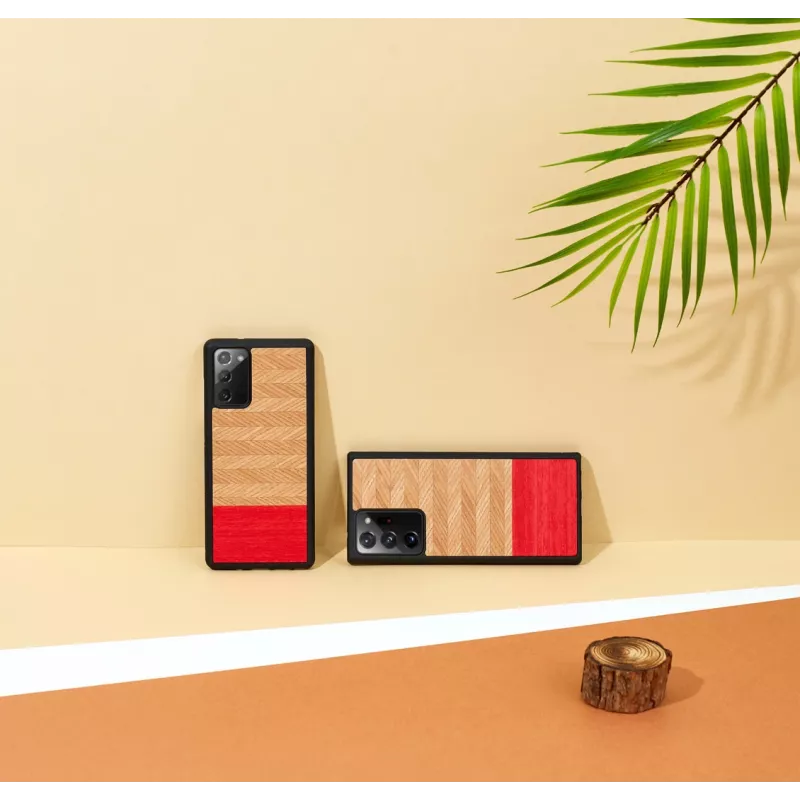 Telefona maciņš man and wood Galaxy Note 20 Herringbone Azalea Melns