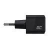Mobilo ierīču lādētājs zaļa Cell CHARGC06, USB-C 33 W, Quick Charge 3.0, maiņstrāvas ieeja 100–240 V, melns