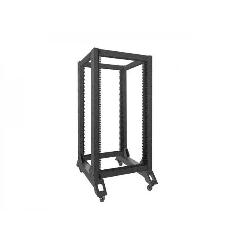 Brīvi stāvošs statīvs LANBERG OR01-6822-B 22U, 600 mm platums x 800 mm dziļums, melns, 600 kg kravnesība