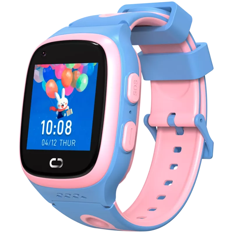 Canyon bērnu pulkstenis ZEFIR KW-49 E-SIM 4G GPS WiFi Video Mūzika Spēles Angļu valodas apguve, Rozā&Zils